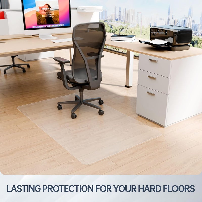 Futurwit Desk Chair Mat for Hard Floors, 60" x 48" Office Clear Protector Mat for Hardwood, Easy Glide Plastic Floor Mat for Office Home (Rectangle) - Image 2